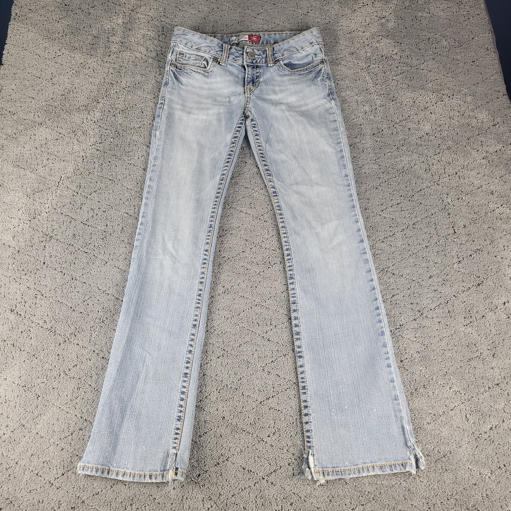 Aeropostale Jeans Womens 5/6 Blue Chelsea Skinny Bootcut Low Rise Stretch Denim